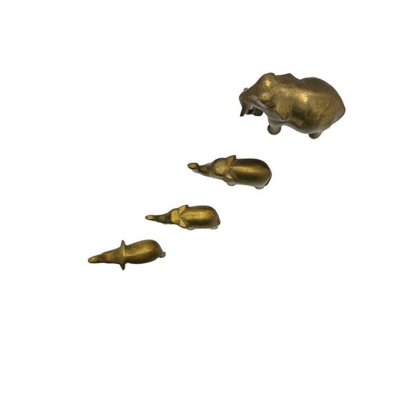 Vintage Collectible Solid Brass Elephant Figurines (4 Sizes) - Picture 4 of 4